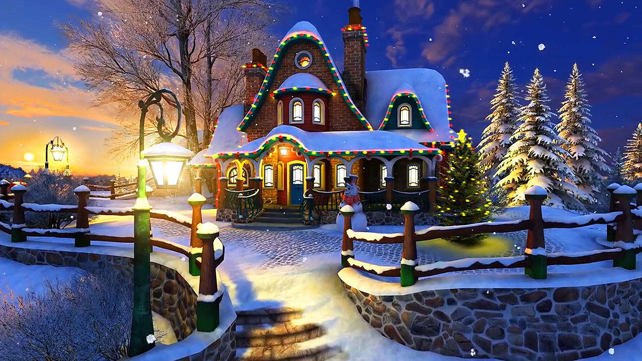White Christmas 3D screensaver – A home ready for the winter holidays!